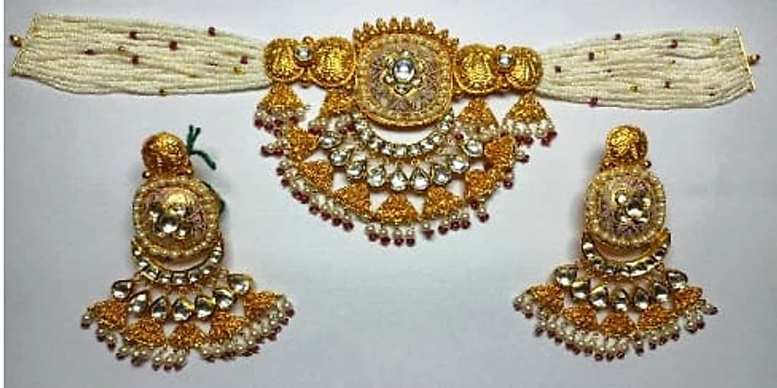 Gulabi Rose Meenakari Choker